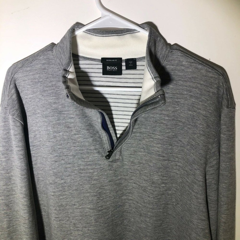 HUGO BOSS Men's Gray Cotton Pullover Jacket XXL